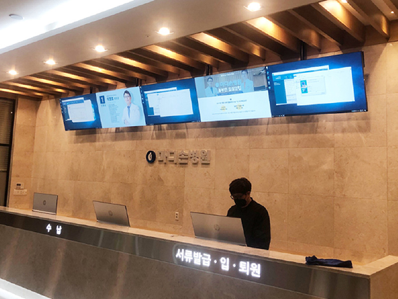 마디손병원 병원비디오월 미디어시티 시공사례